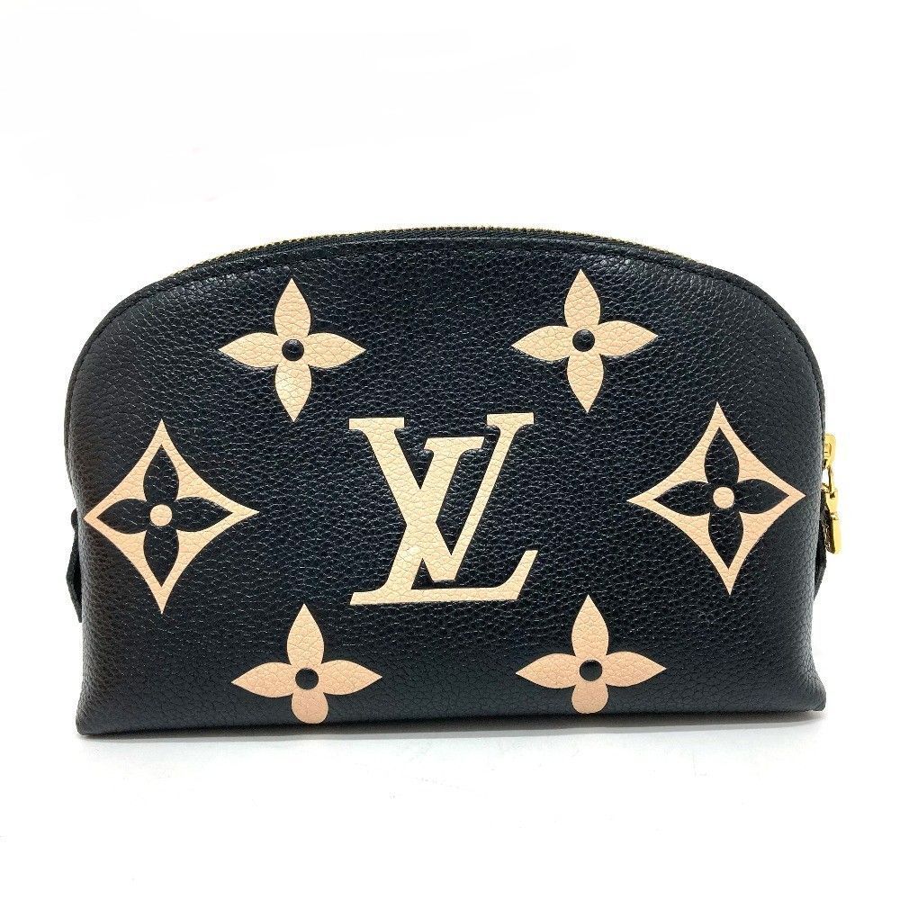 Pochette Cosmetic Pouch Monogram Emplant Leather Noir Black
